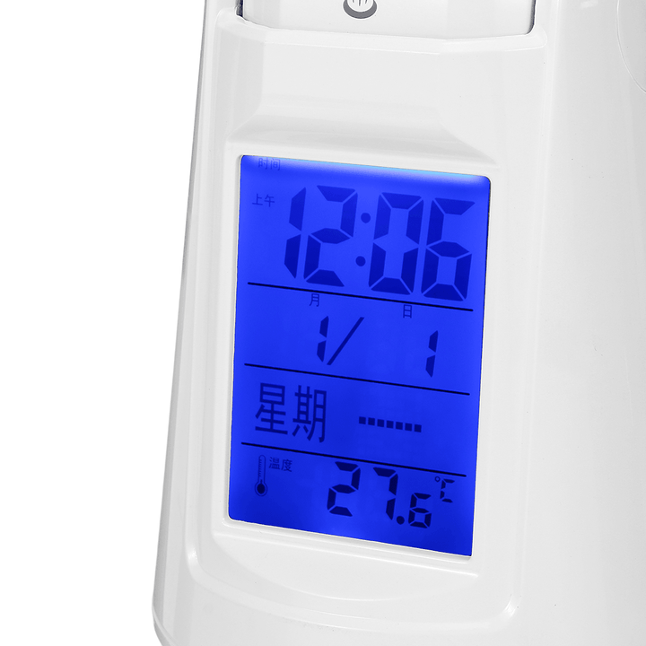 LED Projection Alarm Clock Thermometer Snooze Voice Timing Nightlight Kids Wake - MRSLM