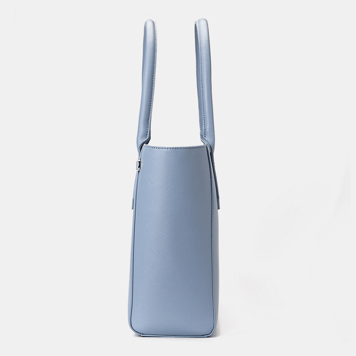 Women PU Leather Daisy Multifunction Multi-Pocket 13.3 Inch Laptop Key Handbag Shoulder Bag - MRSLM