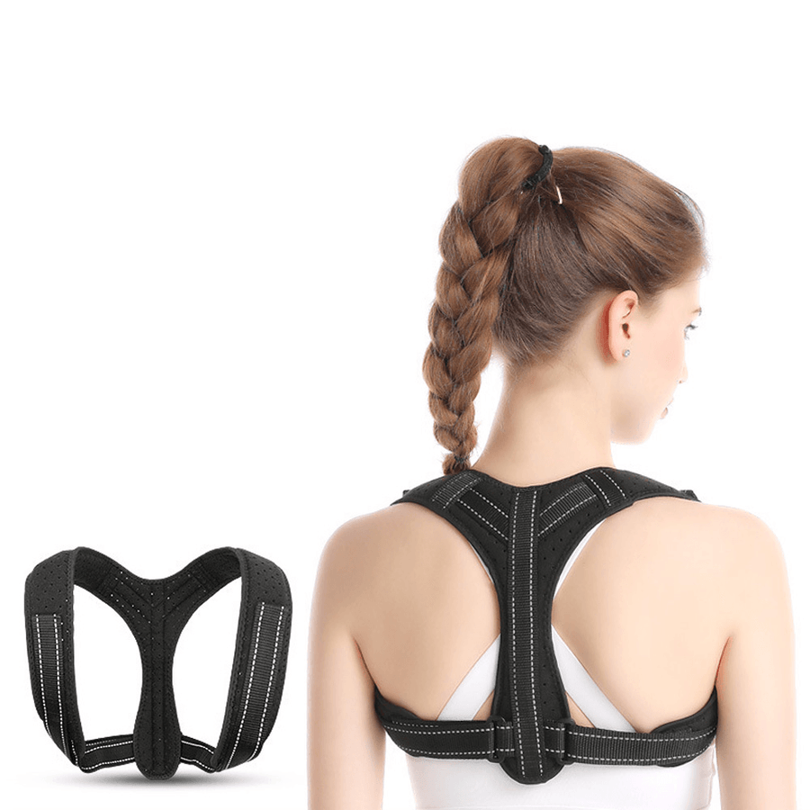 Back Braces for Posture Correction Reflective Comfortable Adjustable Back Support Pain Relief for Neck Back Shoulders - MRSLM