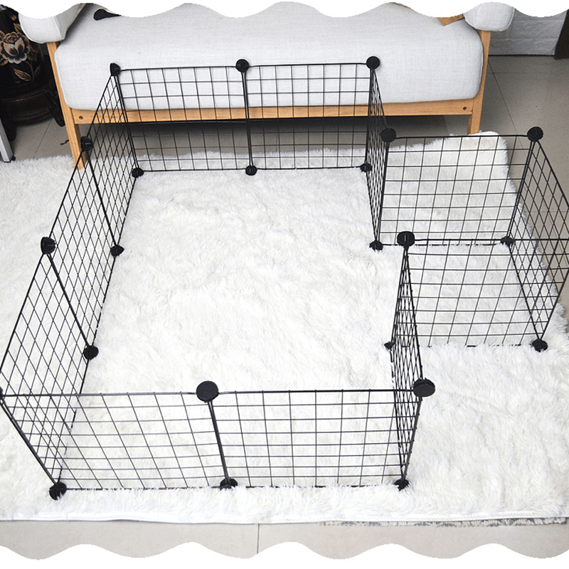 DIY Pet Cats Dogs Indoor Fence Cage Combination Assembly Steel Wire Mesh for Household Pet Net - MRSLM