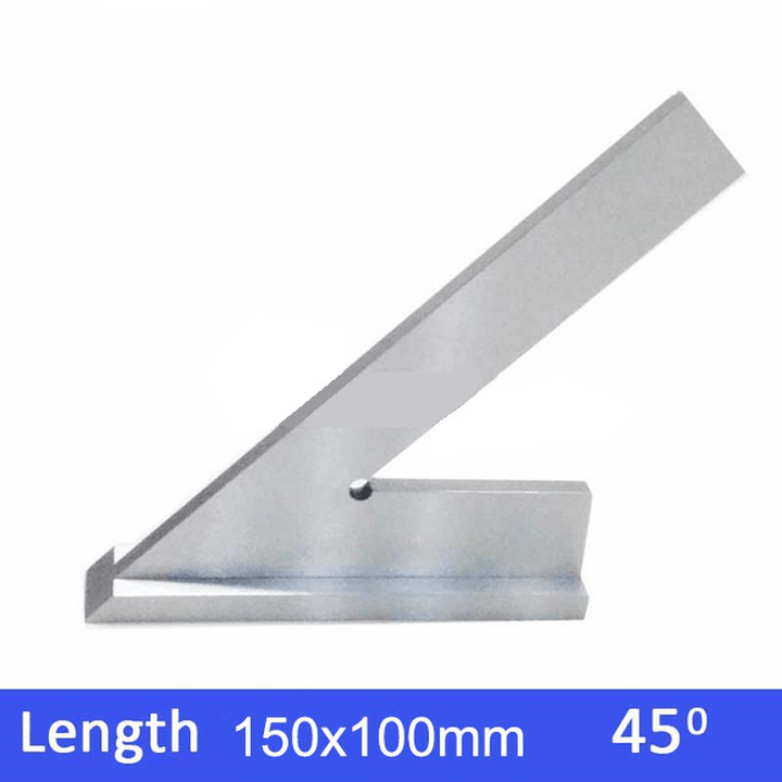 100*70Mm 120*80Mm 150*100 200*130Mm 45 Degree Square Ruler Angle Gauge with Wide Base Steel 45° Industrial Try Machinist Square with Base - MRSLM