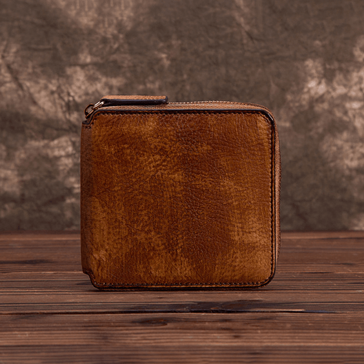 Men Women Genuine Leather Vintage Personalized Wallet - MRSLM