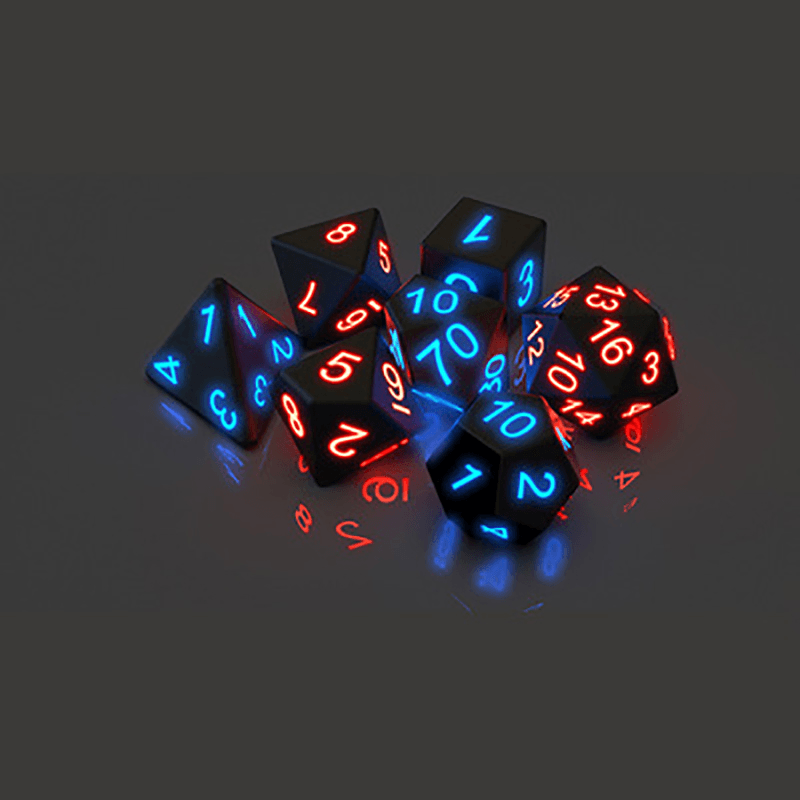 Seven Capsule Set Glowing Dice Changing Color Fluorescent Dice Interactive Toys Electronic Dice for KTV Bar Boxing Party - MRSLM