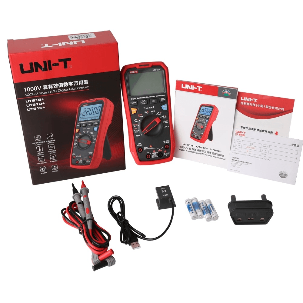 UNI-T® UT61E+ Handheld Multimeter Digital DC AC 1000V 220Mf Capacitance Testing True RMS Auto Range Meter - MRSLM