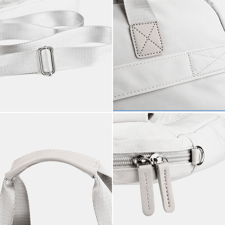 Men Oxford Double Front Pocket Large Capaciy Crossbody Shoulder Bag Casual 13.3/14/15.6 Inch Laptop Bag - MRSLM
