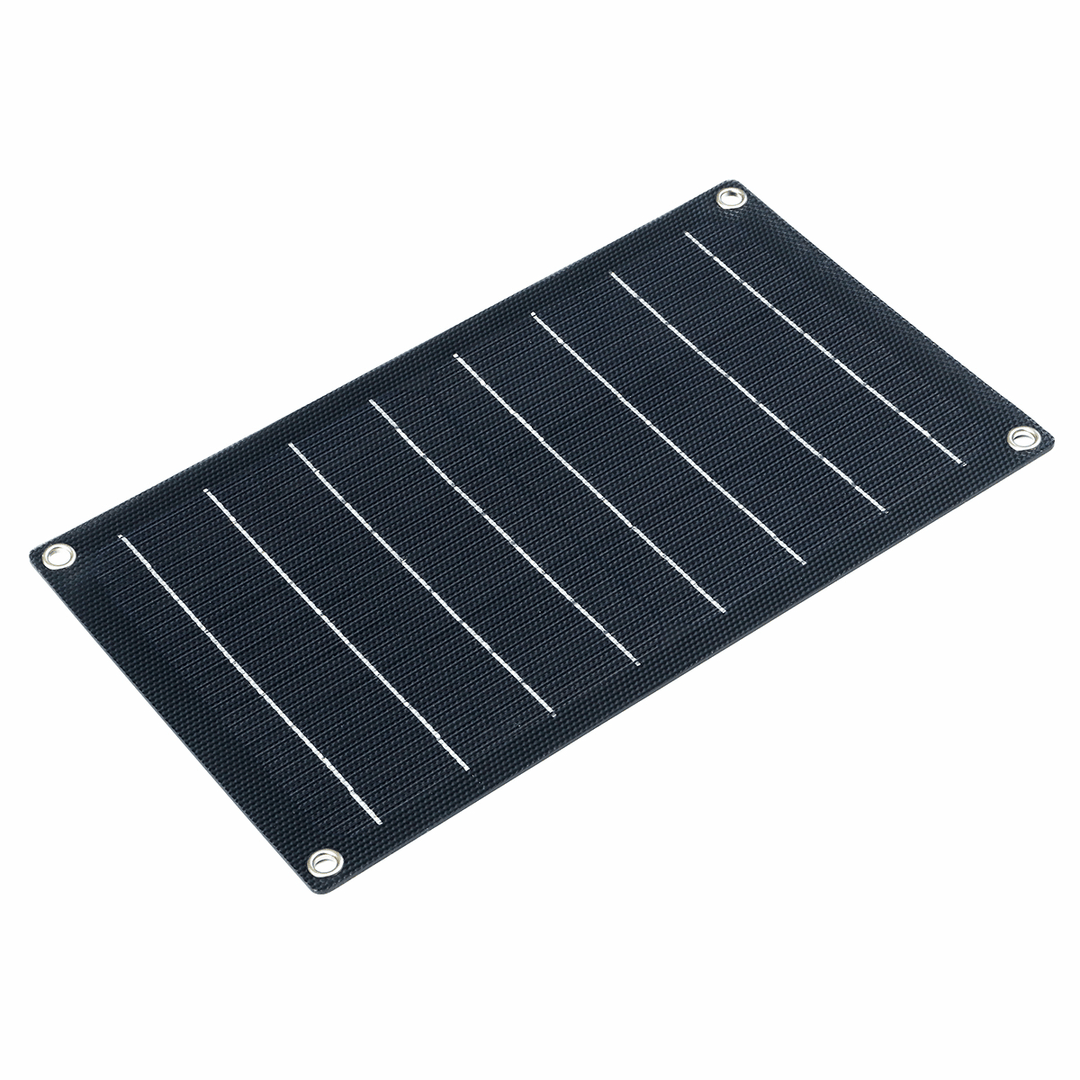 10W Waterproof Solar Panel Matte Texture Car Emergency Charger with 4 Protective Corners USB+DC - MRSLM