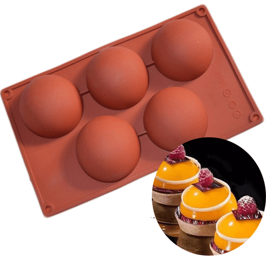 5 Cavity Silicone Bread Cake Chocolate Fondant Mold Mousse Pastry Baking Tools - MRSLM