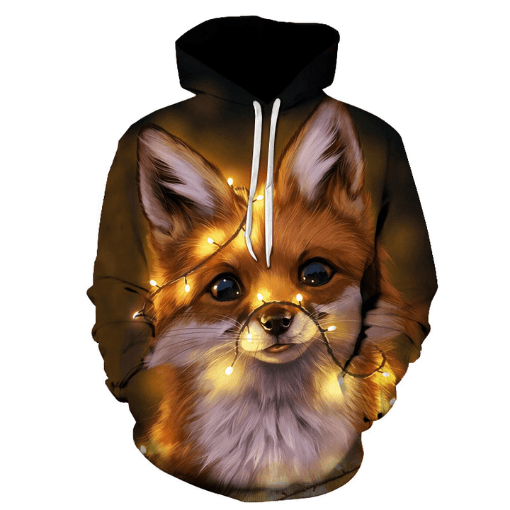 Fast Sell Foreign Trade Fox Wolf 3D Digital Printing Trend Men''S Sweater Manufacturers Direct Support to Map Customization - MRSLM