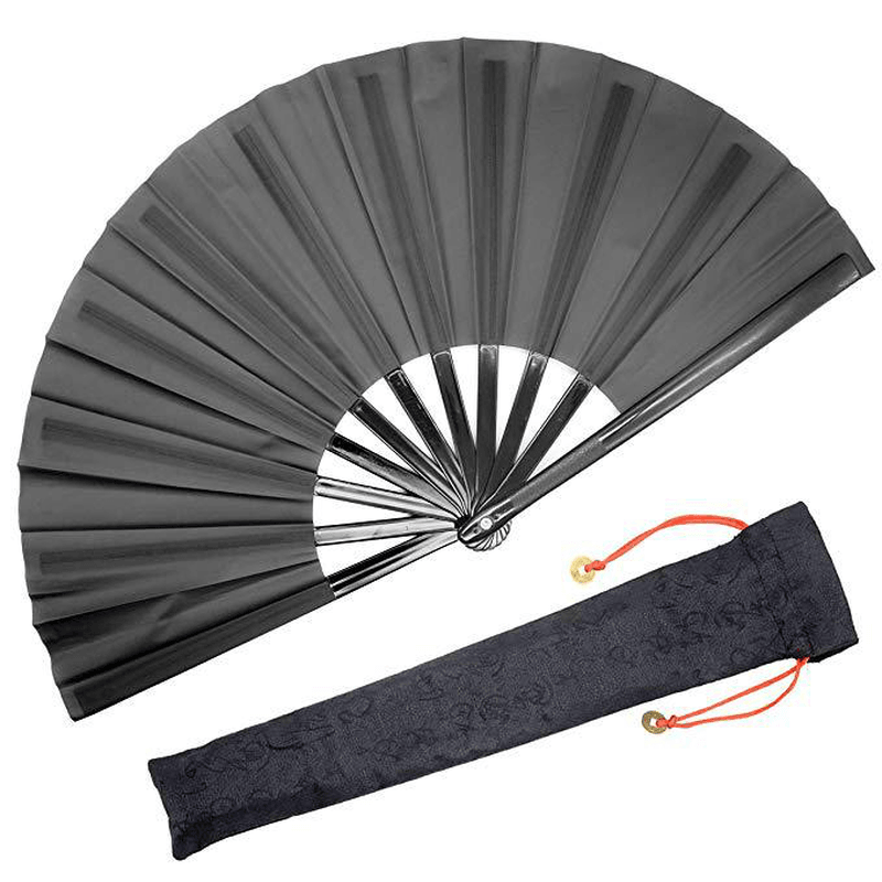Large Folding Silk Hand Fan Hand Folding Fans Chinese Taichi Folding Fan for Men and Women Performance Dance Decorations Kung Fu - MRSLM