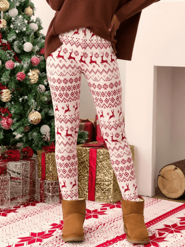 Christmas Women Loose Casual Print Pants - MRSLM