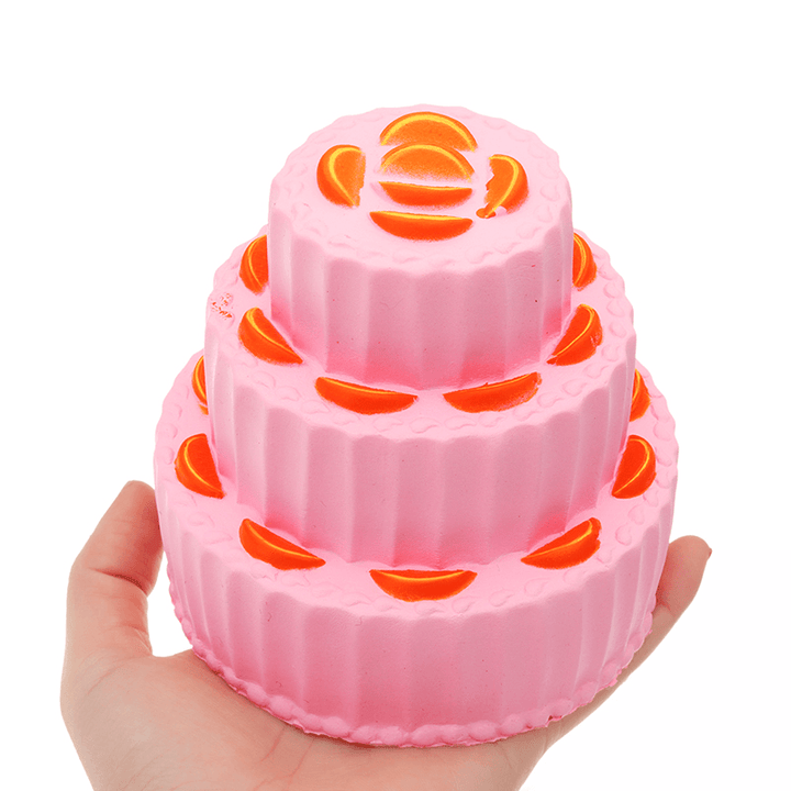 Three Layer Orange Cake Squishy 11Cm Slow Rising anti Stress Collection Gift Soft Toy - MRSLM