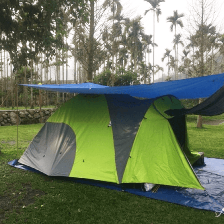300X300Cm Outdoor Camping Tent Sunshade Rain Sun UV Beach Canopy Awning Shelter Beach Picnic Mat Ground Pad Tent Sunshade - MRSLM