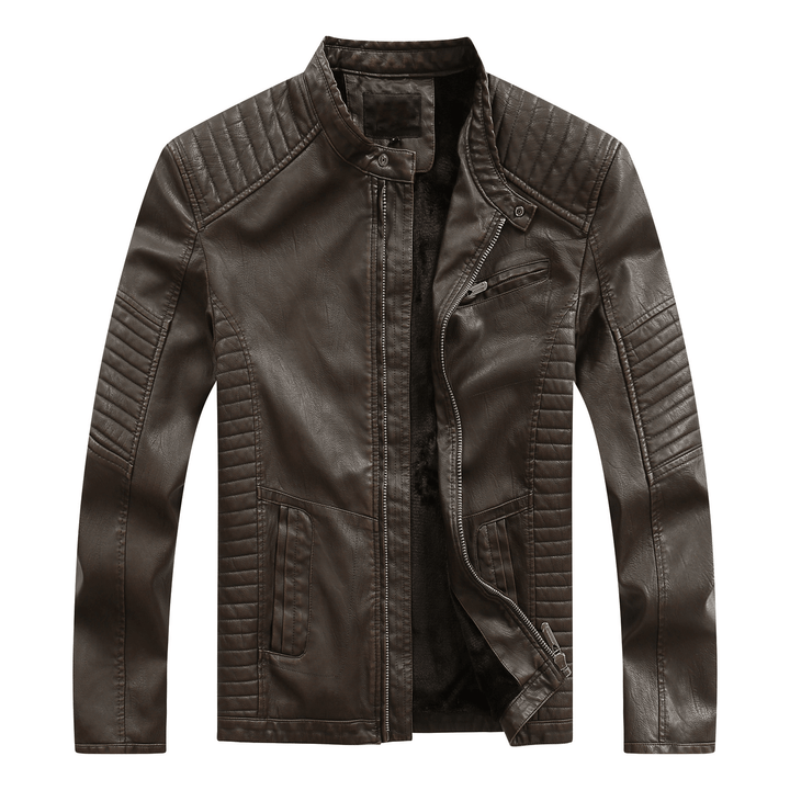 3New Style Washed Men'S Pu Leather Jacket - MRSLM
