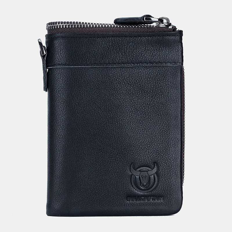 Bullcaptain Genuine Leather Multi-Card Wallet Zipper Coin Bag - MRSLM