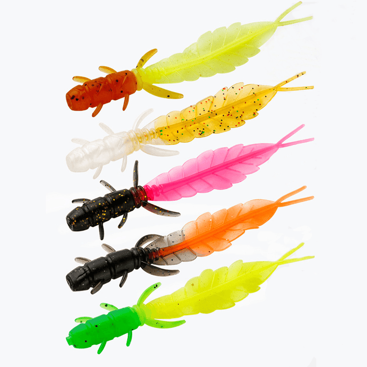 JOHNCOO 75Mm/1.3G 30PCS Fishing Lures Two Color Soft Lures V-Shaped Tail Fishing Tackle - MRSLM