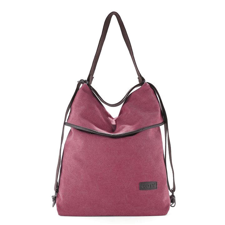 Women Canvas Casual Multifunctional Microfiber Leather Large Capacity Handbag Shoulder Bags Backpack - MRSLM