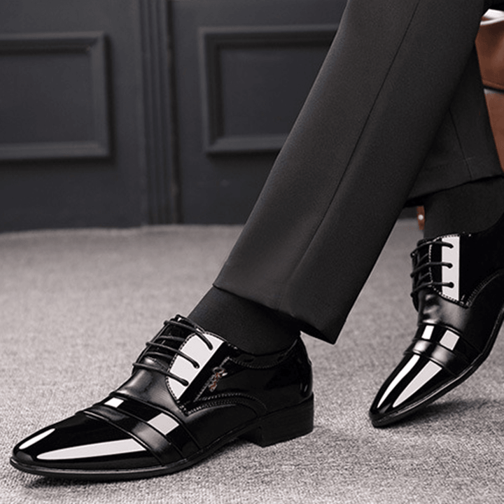 Lace up Business Formal Dress Shoe Leather Oxfords - MRSLM
