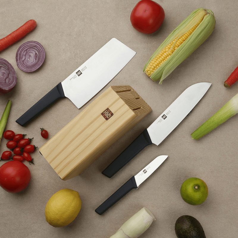 Huohou 4 Pcs Non-Stick Stainless Steel Kitchen Knife Set Chef Knife Chopper Cleaver Slicer Fruit Knife Blade From - MRSLM