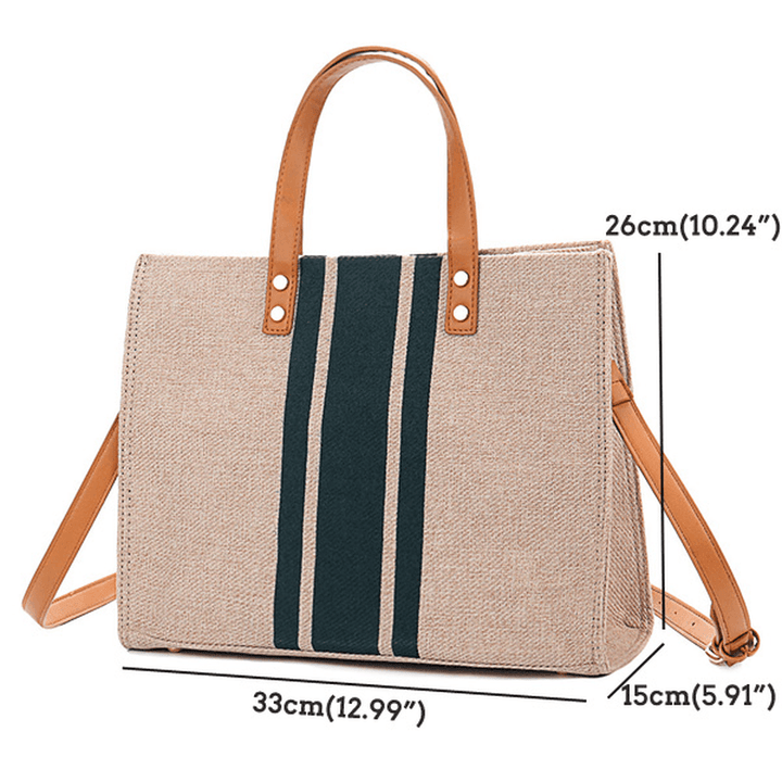 Women Linen Leisure Large Capacity Handbag Crossbody Bag - MRSLM