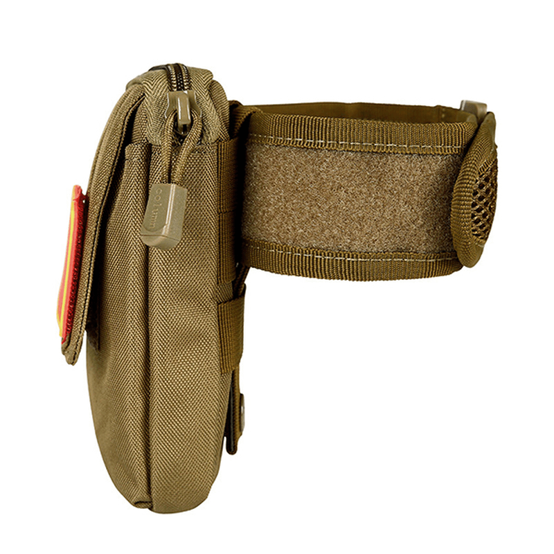 Men Nylon Tactical Arm Bag MOLLE EDC Pouch Mobile Phone Purse Belt Waist Bag - MRSLM