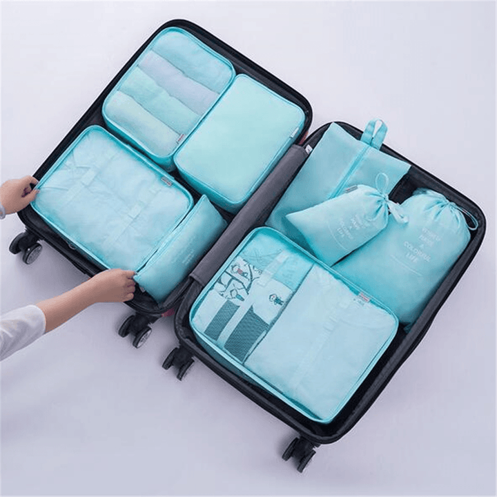 8PCS Travel Luggage Organizer Set Storage Pouches Suitcase Packing Bags - MRSLM