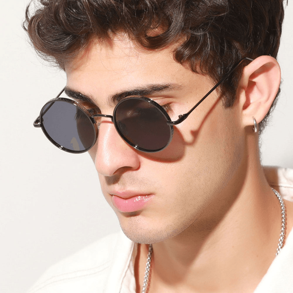 Unisex Retro Metal round Shape Fashion UV Protection Sunglasses - MRSLM
