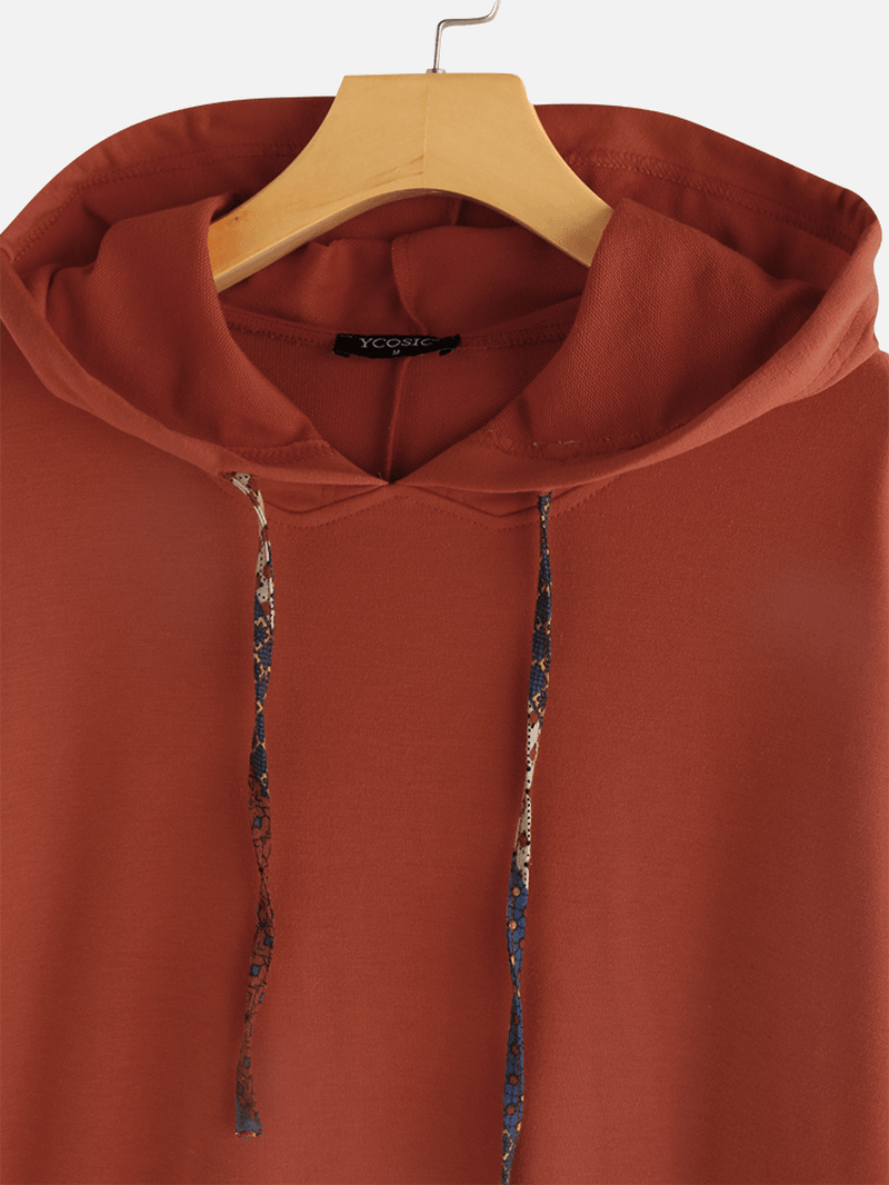 Casual Pockets Patch Overhead Hoodies Sweatshirt - MRSLM