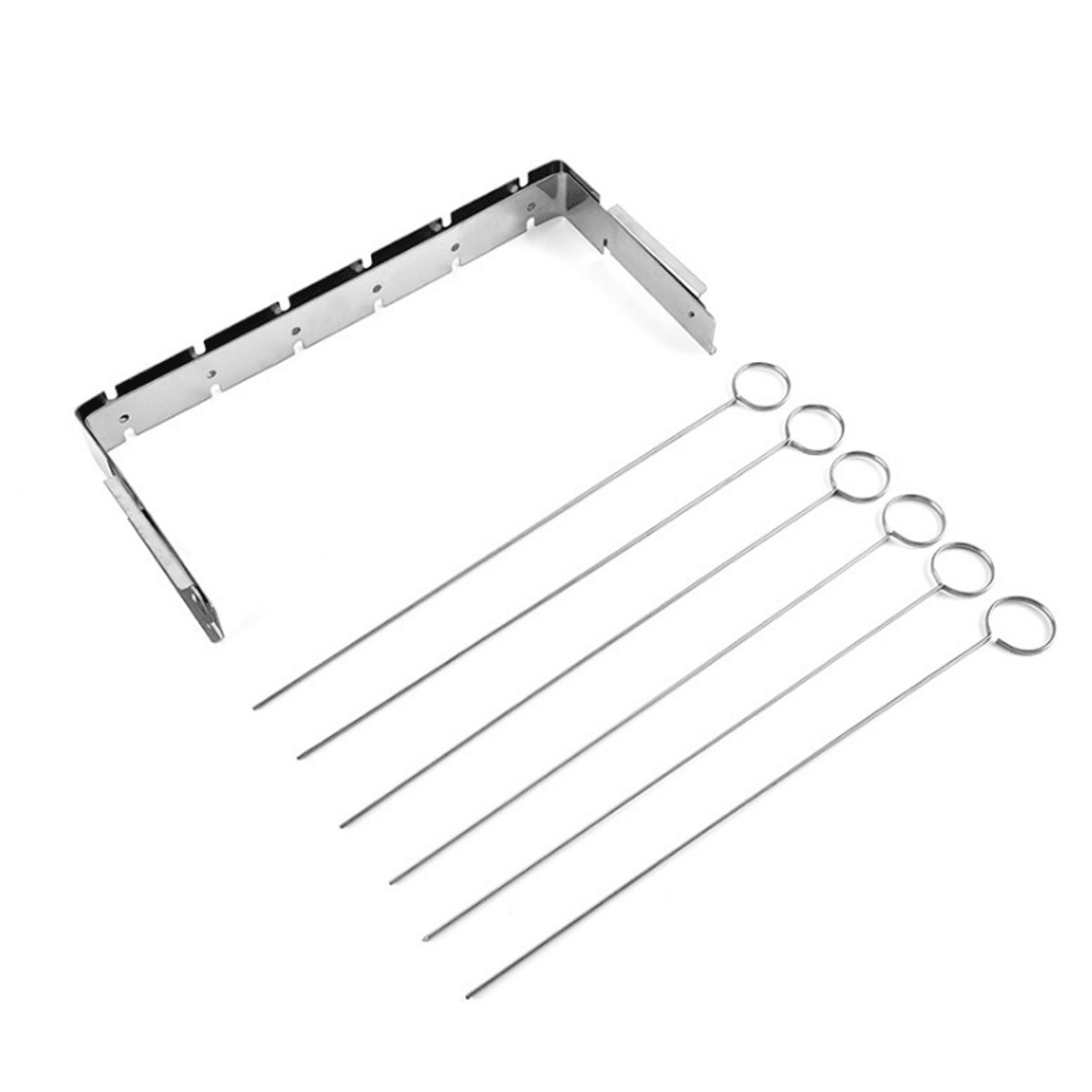 Portable Barbecue BBQ Rack Stainless Steel Skewer Meat Foods Grill Camping Tool - MRSLM
