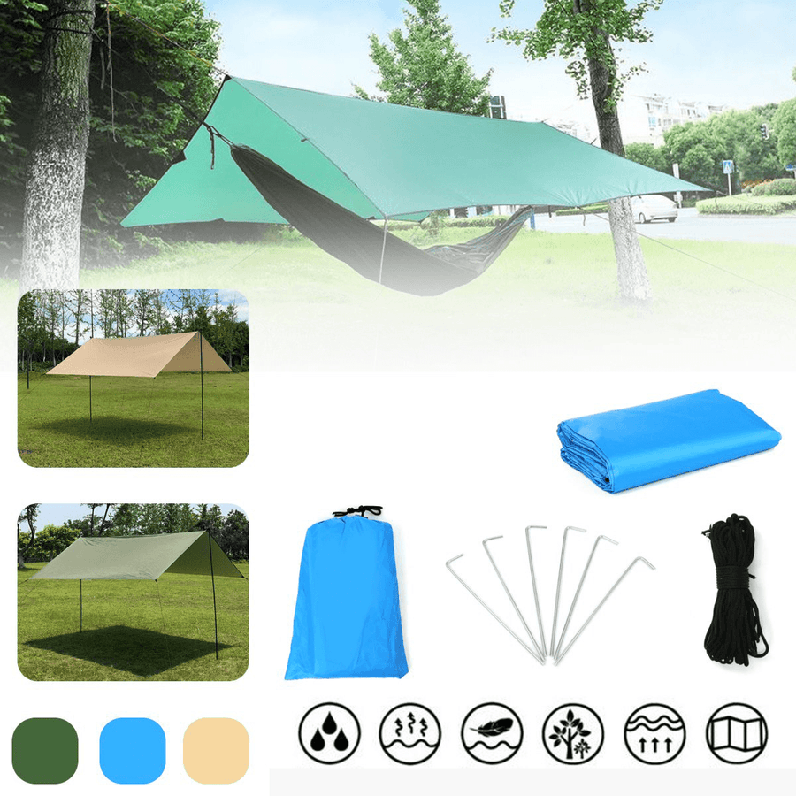 400X300Cm Outdoor Rainshed Sunshade Sky Curtain Camping Tent Tarp Camping Beach Picnic Sun Shelter Awning Tent - MRSLM
