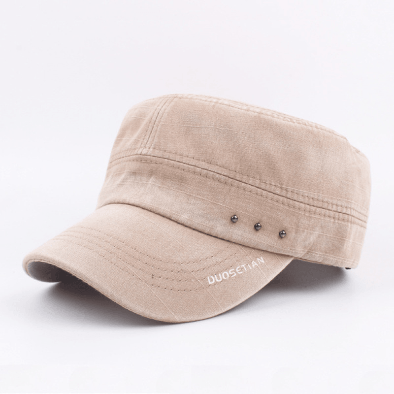 Mens Cotton Made-Old Washed Vintage Outdoor Casual Adjuatable Flat Hats Army Hat Baseball Caps - MRSLM