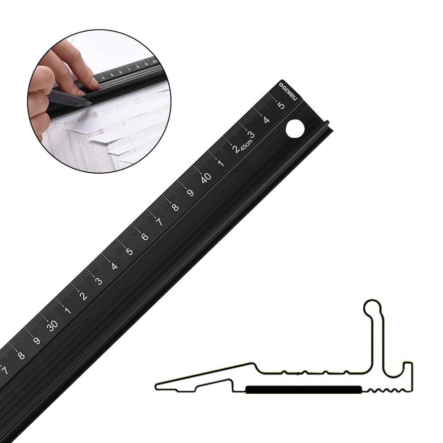 Multifunctional Aluminum Alloy Straight Ruler Cutting Protection Art Non-Slip Advanced Drawing Tool for Student Tailor Craftsmen - MRSLM