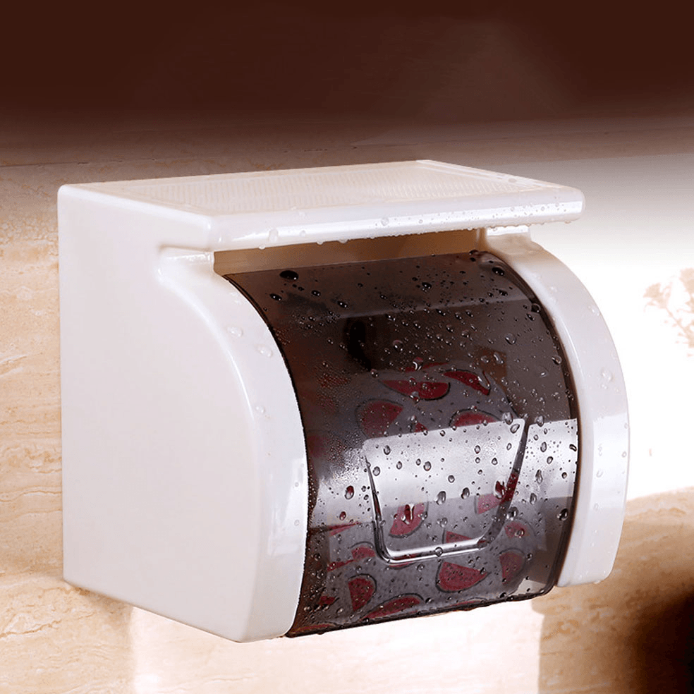 Honana Plastic Toilet Bathroom Tissue Paper Box Punch off Waterproof Paper Holders with Commodity Shelf - MRSLM