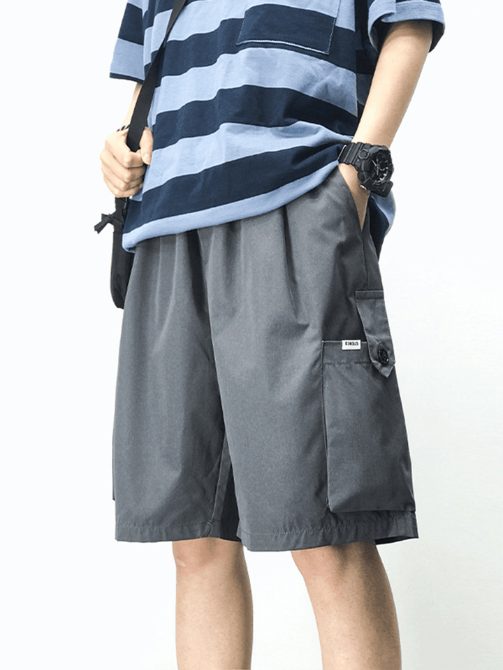 Mens Multi Pockets Elastic Waist Drawstring Casual Shorts - MRSLM