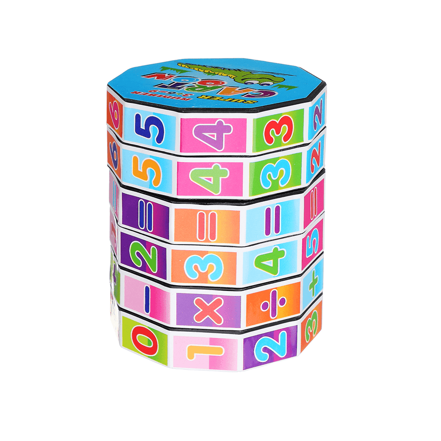 Cylindrical Magic Cube Digital Puzzle Plastic Children Game Toy Early Education Learning - MRSLM