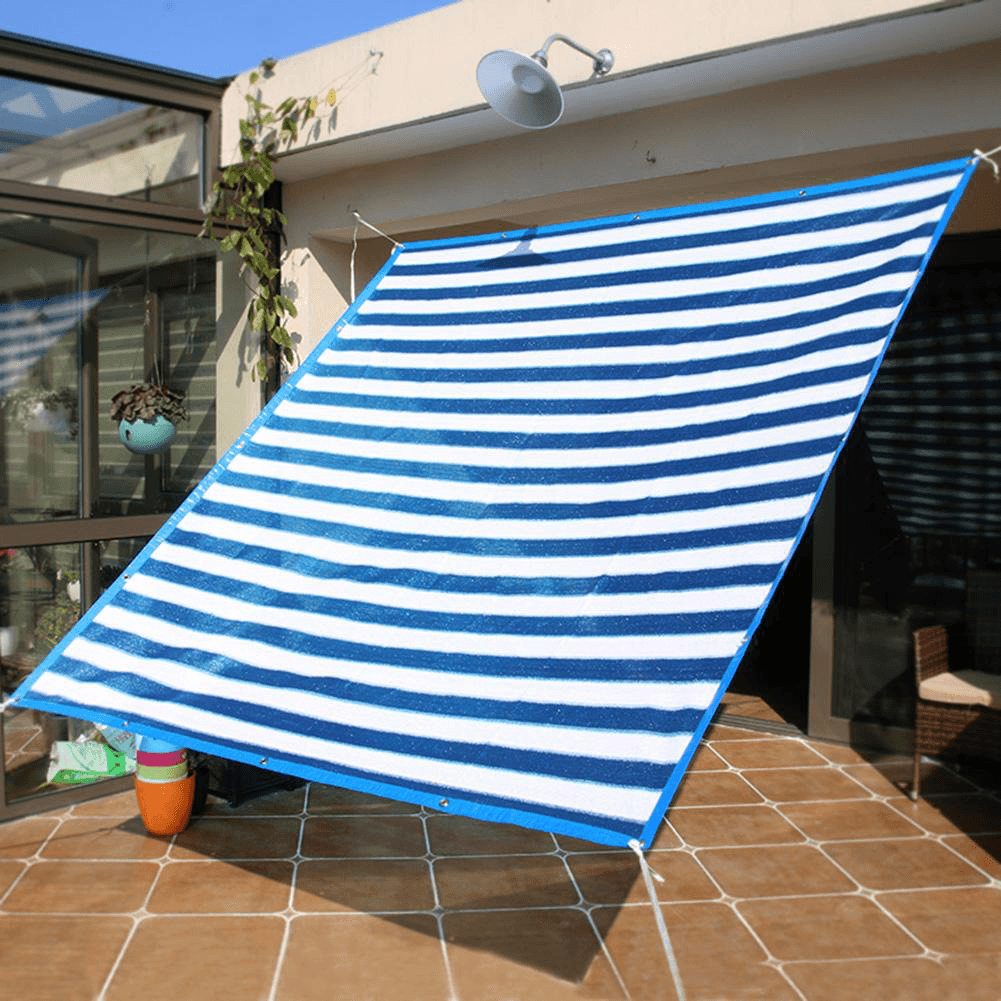 100GSM HDPE Rectangle Sun Shade Sail Anti-Uv Outdoor Patio Garden Tent Sunshade Net with 5M Rope - MRSLM