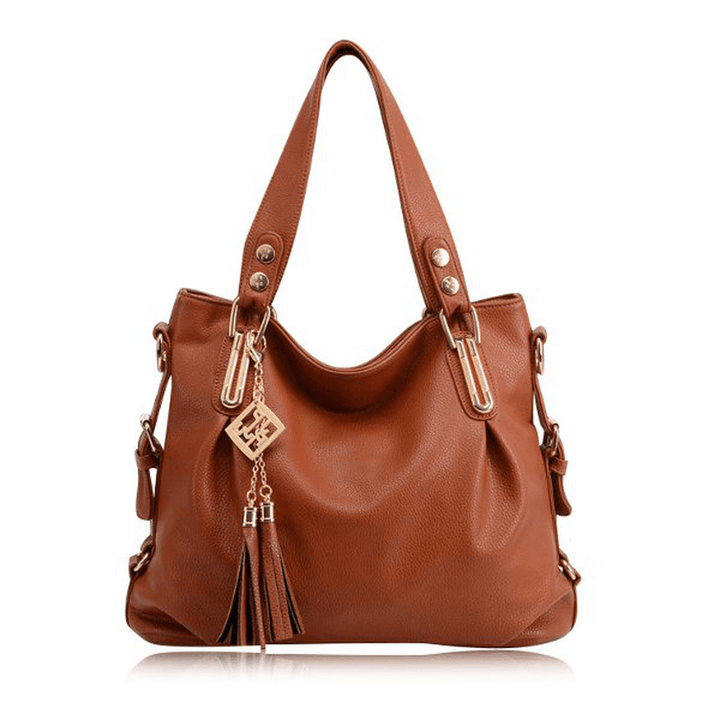 Women Casual PU Leather Pendant Handbag Crossbody Bag - MRSLM