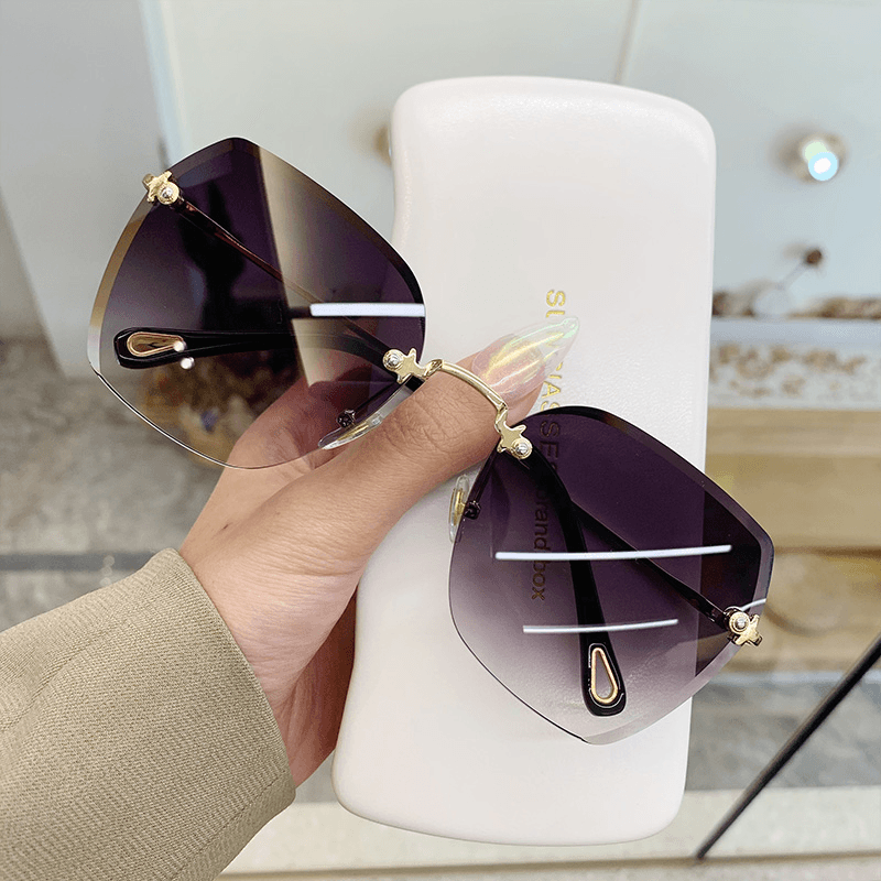 frameless square sunglasses for women, view 3 - MRSLM