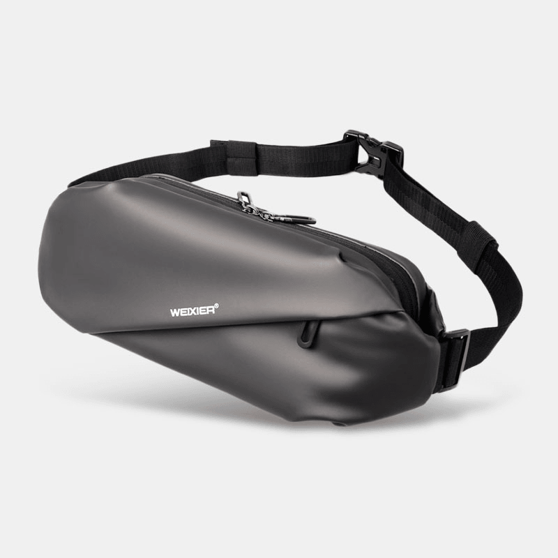 Men Oxford Anti-Theft Waterproof Chest Bag Minimalist Scratch-Resistant Line Design Large Capacity Waist Bag - MRSLM