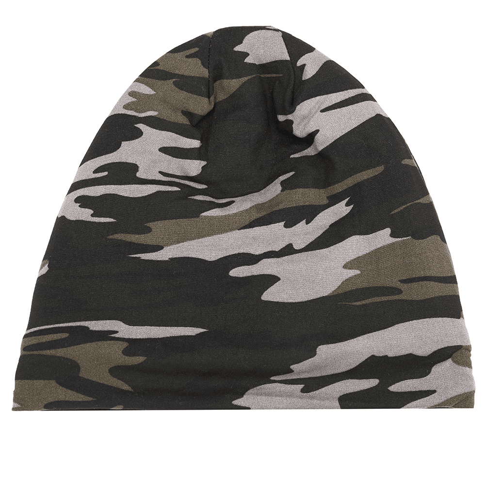 Mens Camouflage Winter plus Velvet Warm Slouchy Beanie Hat Casual plus Size Earmuffs Skull Cap - MRSLM