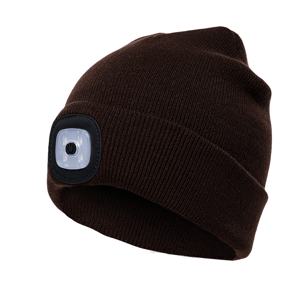 LED Light Beanie Hat Knit Cap Jogging Night Walking - MRSLM