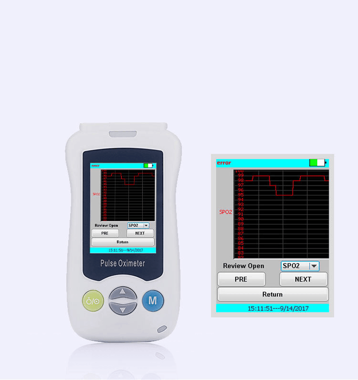 BOXYM Handheld Pulse Oximeter Finger Clip HD LCD Display Brightness Adjustment Pulse Oximetry Monitor - MRSLM