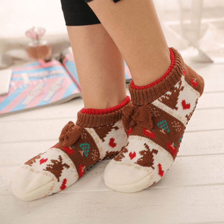 Women Winter Christmas Ankle Socks Non-Slip Floor Socks - MRSLM