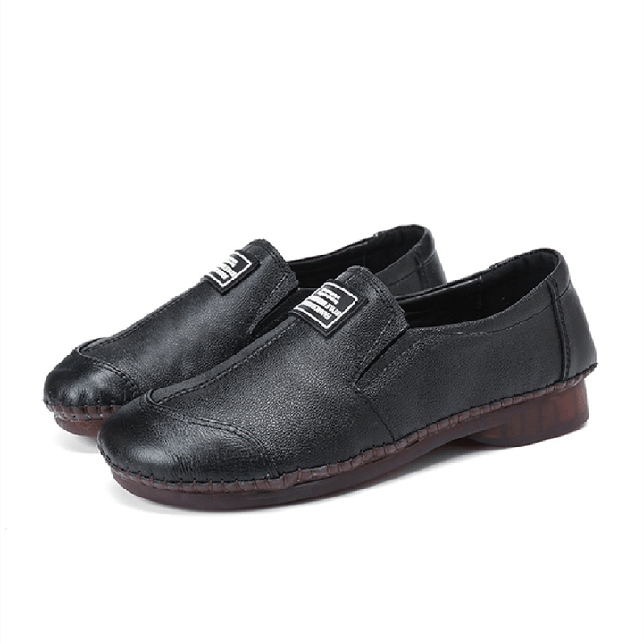 Women Comfy Genuine Leather Soft Slip Resistant Flats Loafers - MRSLM