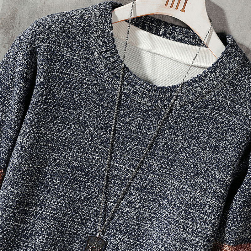 Casual All-Match Loose Color-Blocking plus Size Sweater - MRSLM