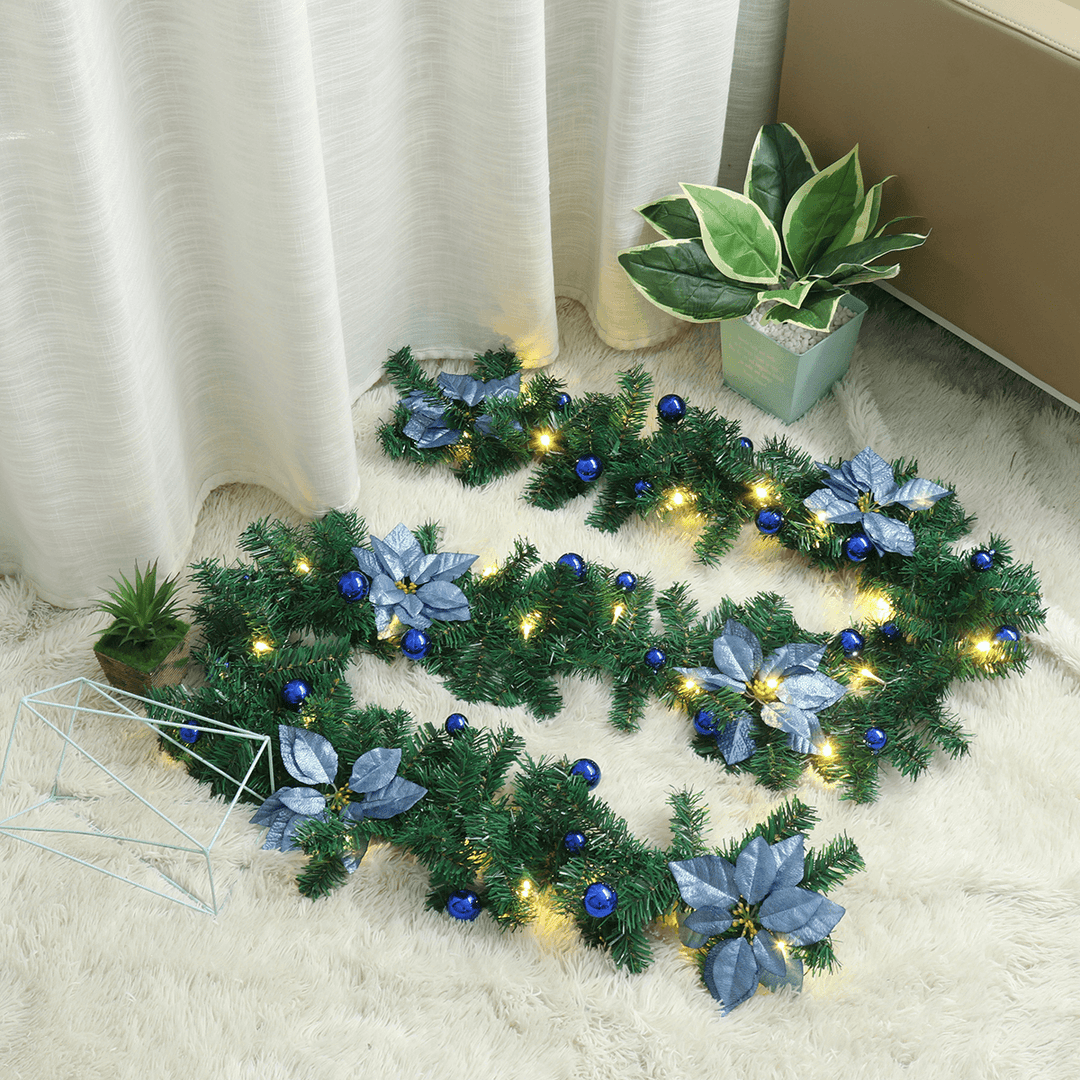 2.7M Christmas Garland Colorful Fireplaces Stairs LED Decorated Garlands Decor - MRSLM