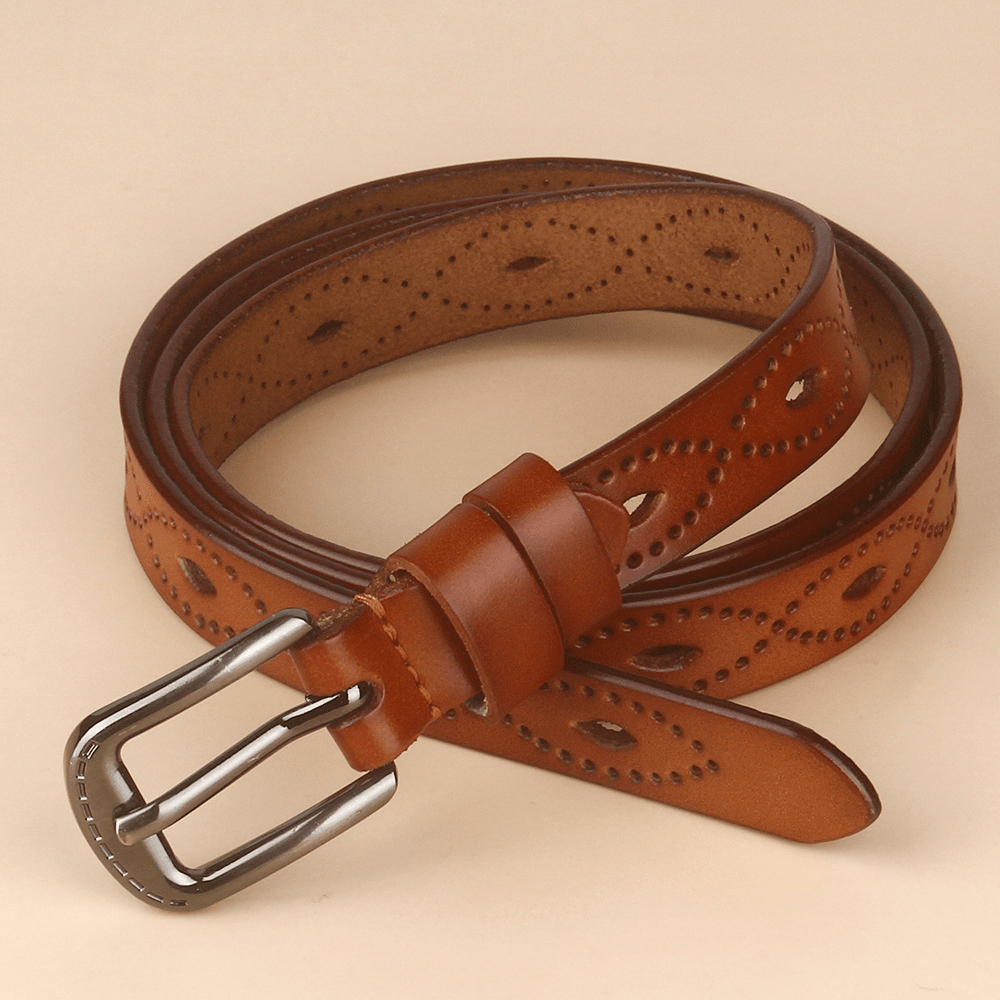 Vintage Hollow Belt Leather Cowhide Copper Pin Buckle - MRSLM