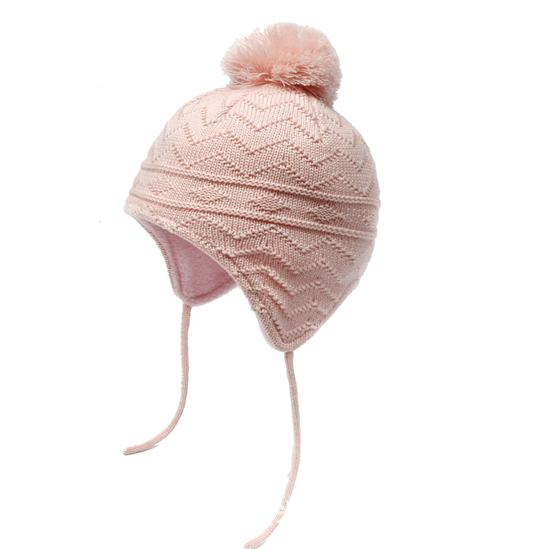 Children'S Winter Knitted Cotton and Fleece Warm Cotton Hat - MRSLM