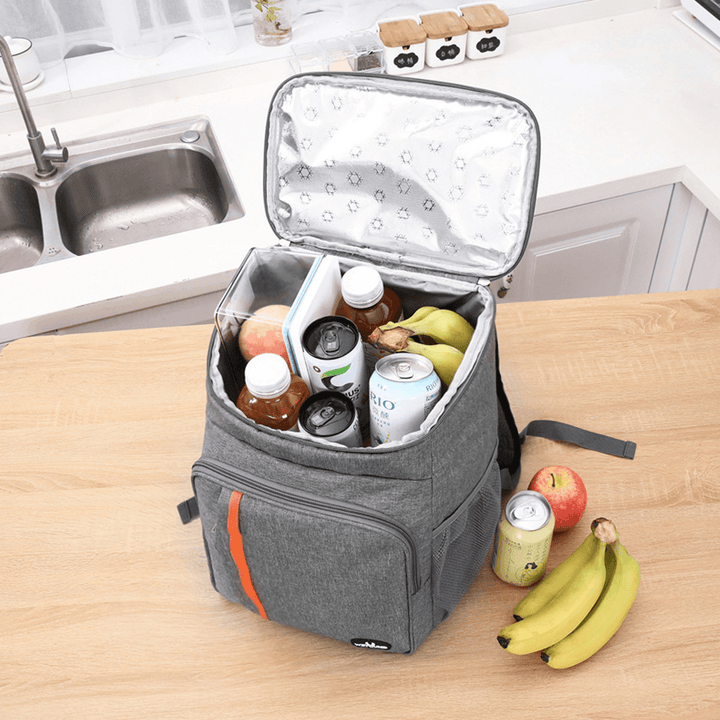18L Insulated Picnic Bag Thermal Food Container Cooler Backpack Lunch Bag Outdoor Camping Travel - MRSLM