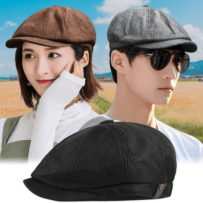 Octagonal Hat Men Spring and Summer Thin Linen Breathable Duck Tongue - MRSLM