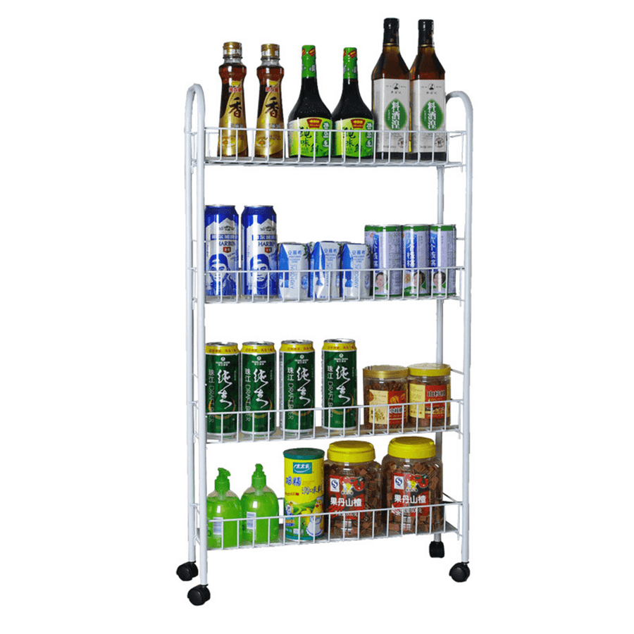 3/4 Layers Multi-Function Shelf Portable Cart Wheels for Household Kitchen Items Storage - MRSLM